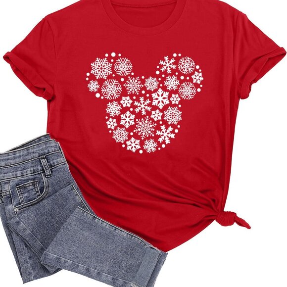 Tops - Stylish XX-Large Women's Christmas Fairy Graphic Tee - Breathable Cotton Blend